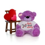 Huge 5 Feet Personalized Love Teddy Bear - Choose From 7 Colors